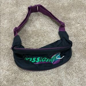 Vintage Rossignol Black and Purple Jumbo Fanny Pack